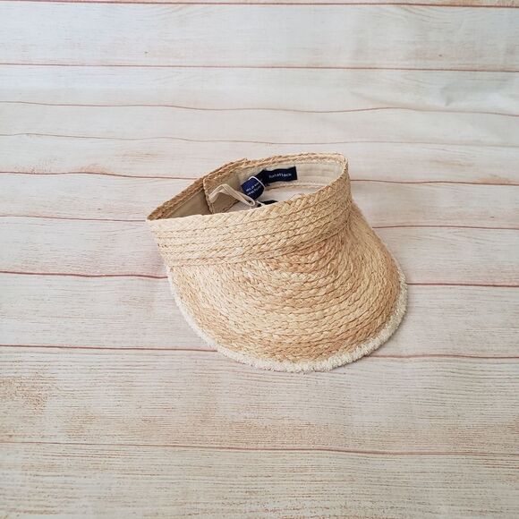 Hat Attack Pocket Visor Woven Rafia Adjustable Women's One Size Natural Summer - Picture 6 of 15